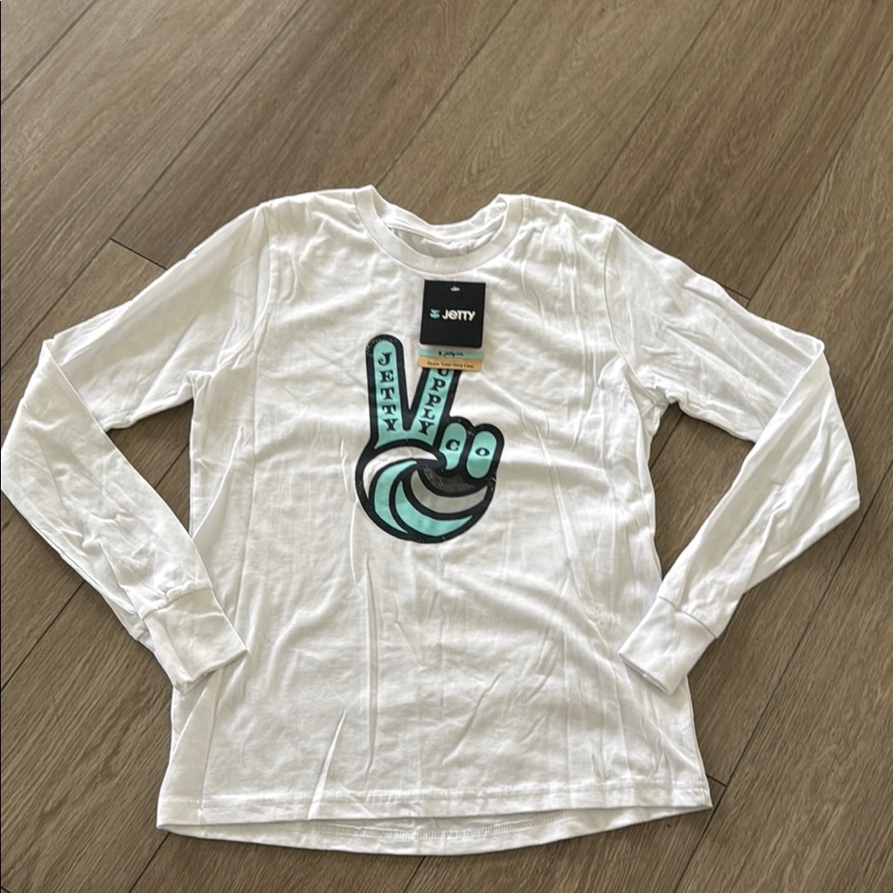 Jetty peace White Long Sleeve Tshirt boys size youth large NWT